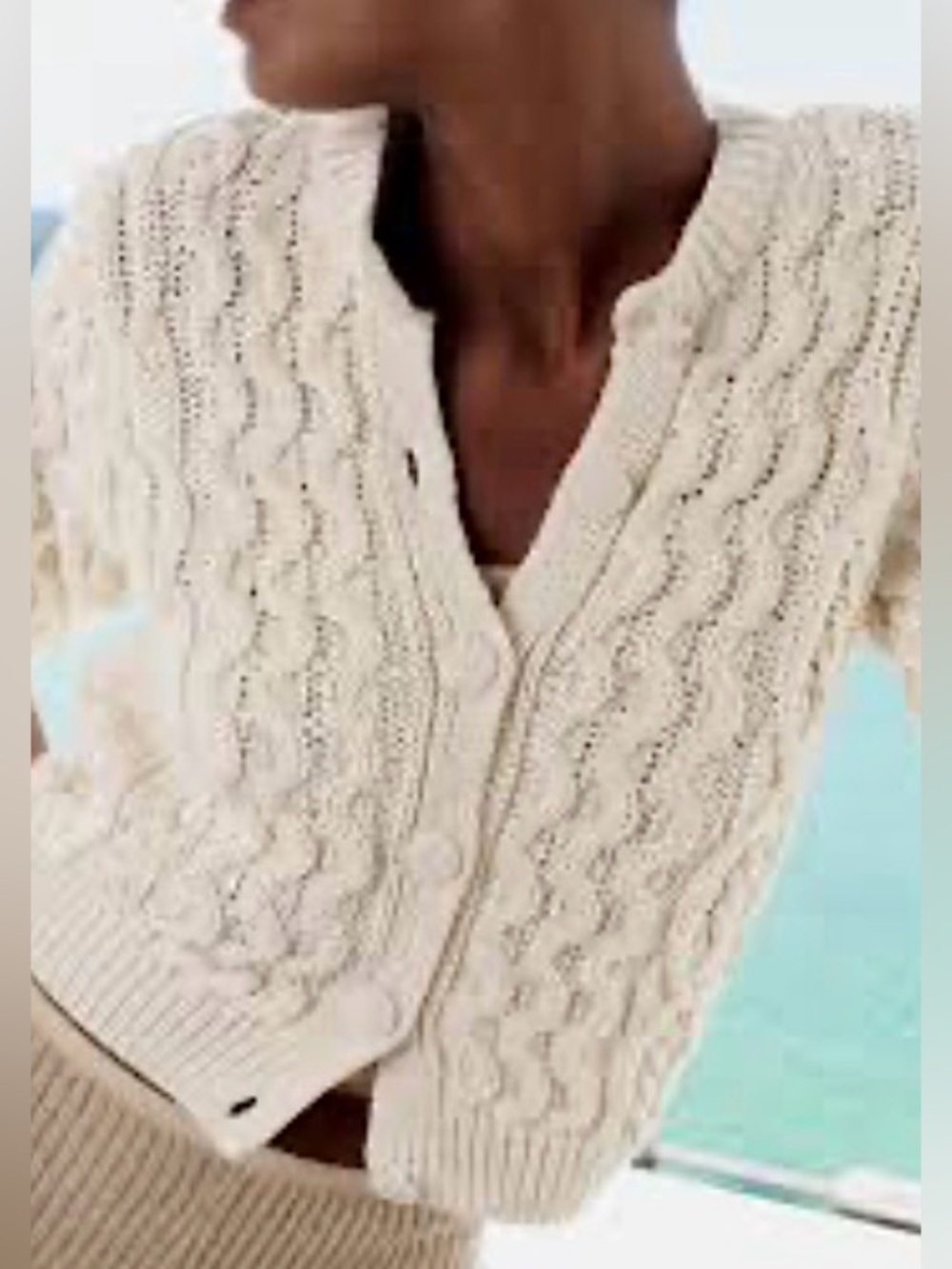 Zara Cable-Knit Cardigan Size S